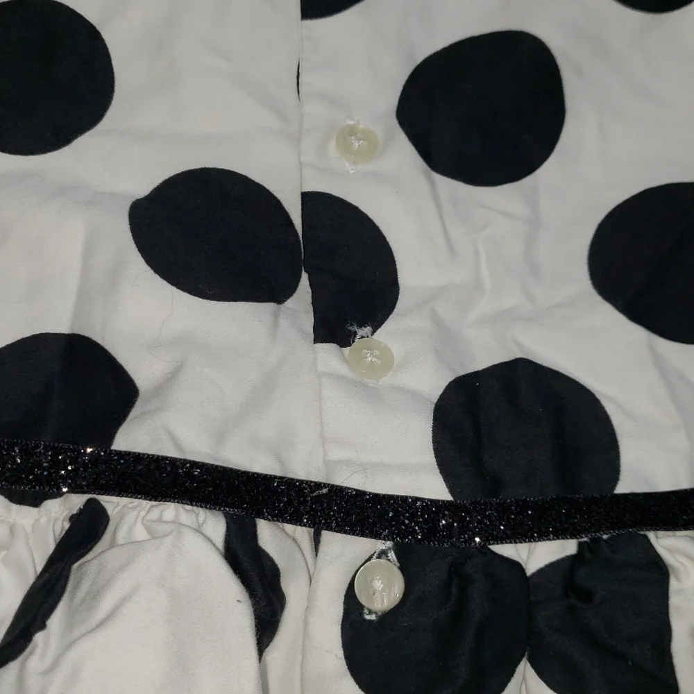 Carter's Black and White Polka Dot Short Sleeve Dress, Size 12 Months